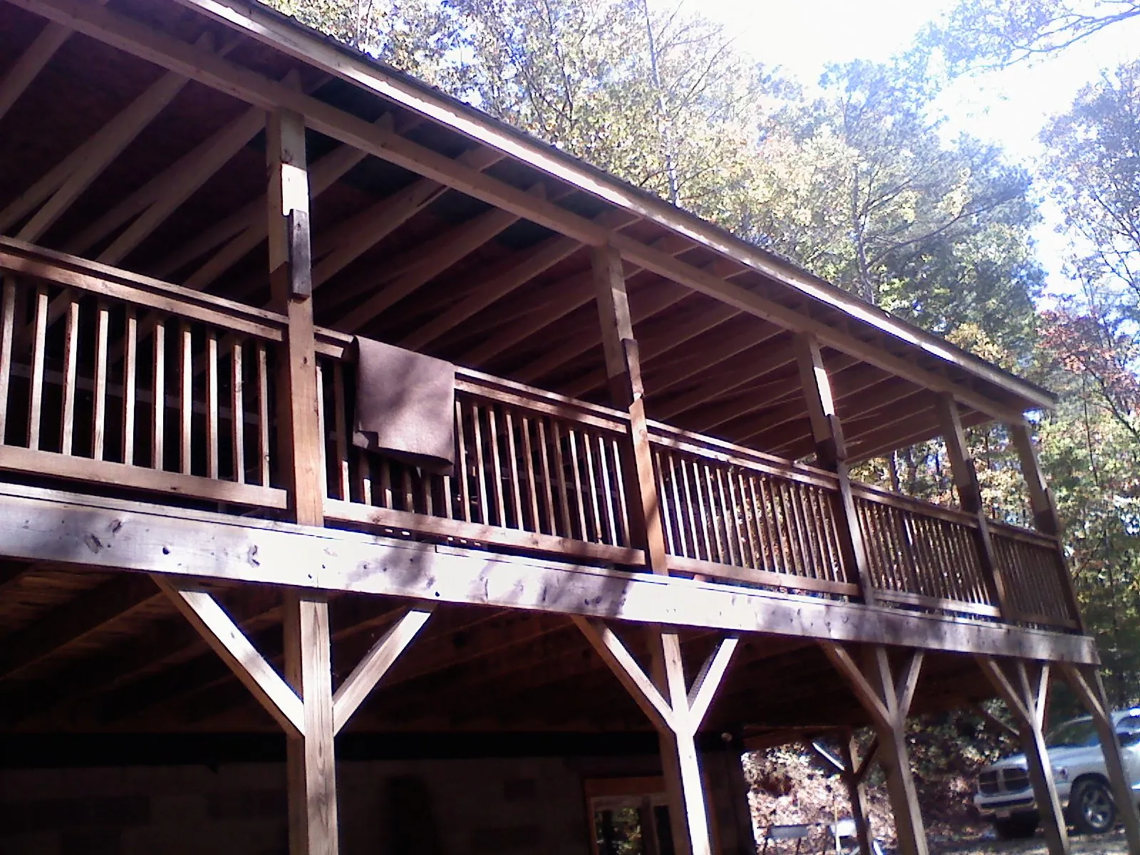 Timber framing under a new elevated porch and deck — Roof Leak Repair in Monetta by Roofing Brothers